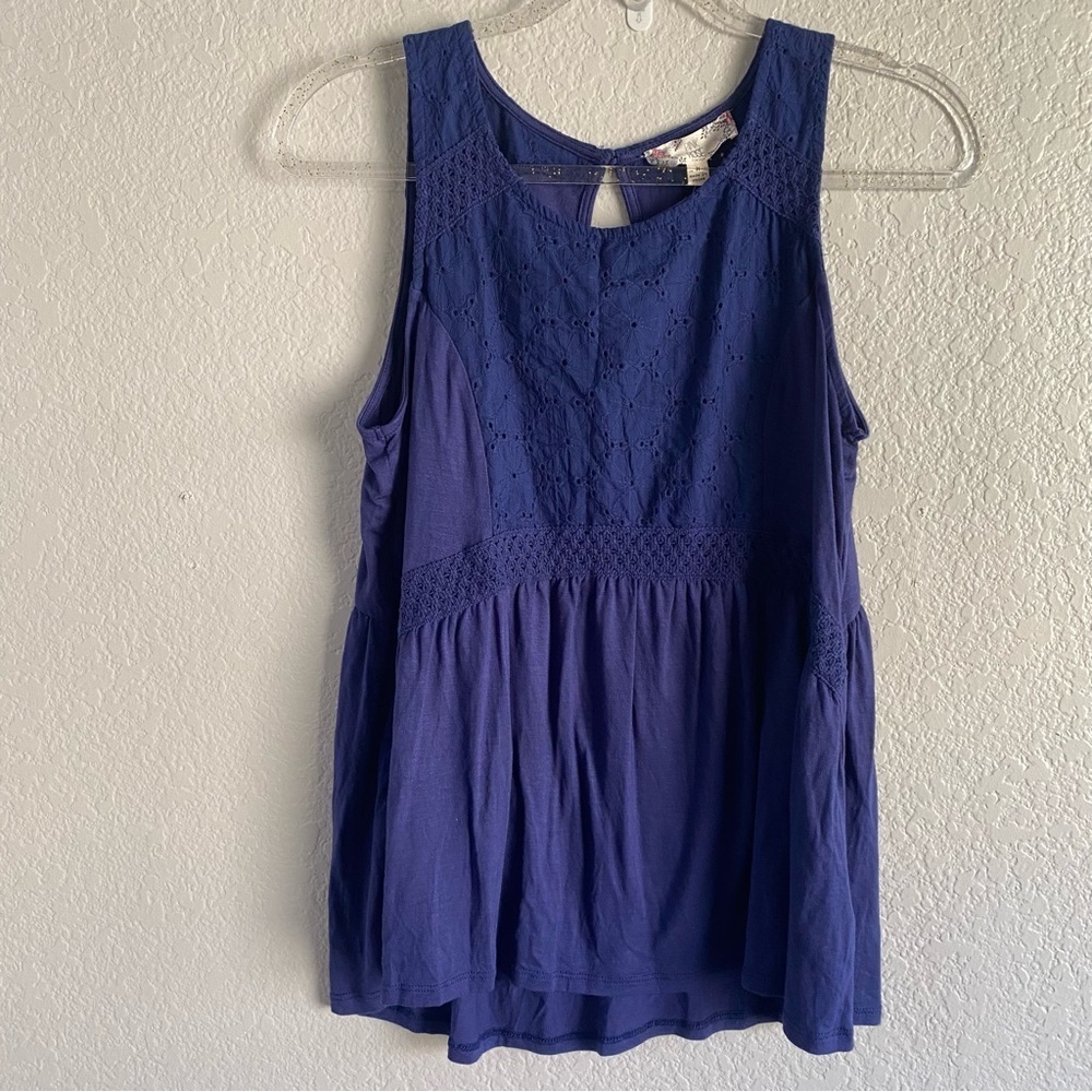 Pink Rose Blue/Purple Tunic Top